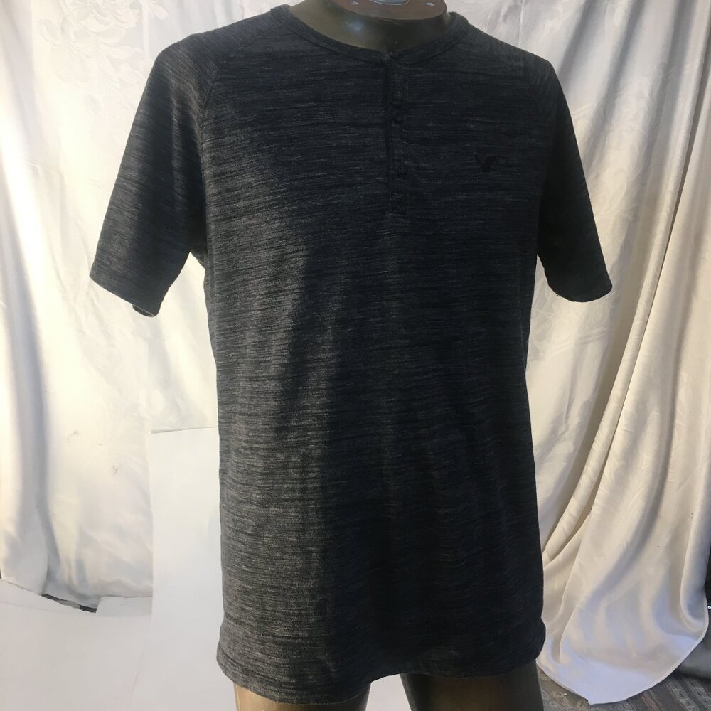 American Eagle Outfitters Seriously Soft Henley T-Shirt M Classic Fit Dark Gray